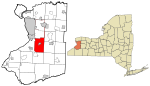 Erie County New York incorporated and unincorporated areas Orchard Park (town) highlighted